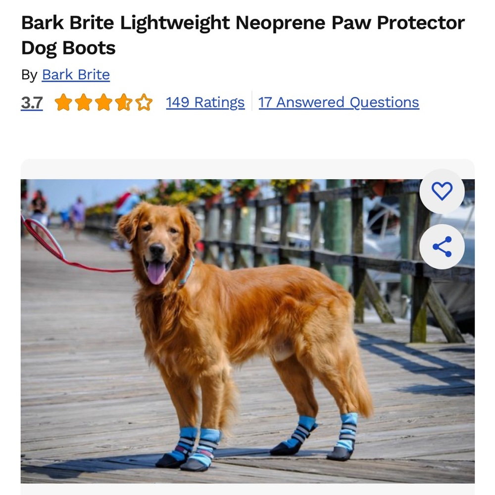 NWOT Bark Brite Lightweight Neoprene Paw Protector Dog Boots Size S - Picture 2 of 9